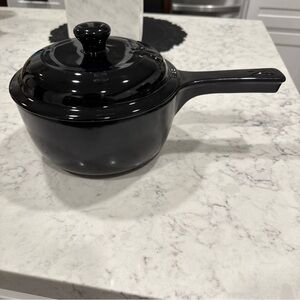 Elegant Black Ceramic Saucepan